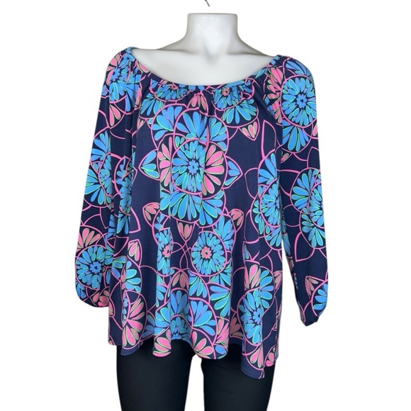 Tori Richard Honolulu Women’s XS Scoop Neck Cordoba Floral Printed Blouse Top - Picture 1 of 10